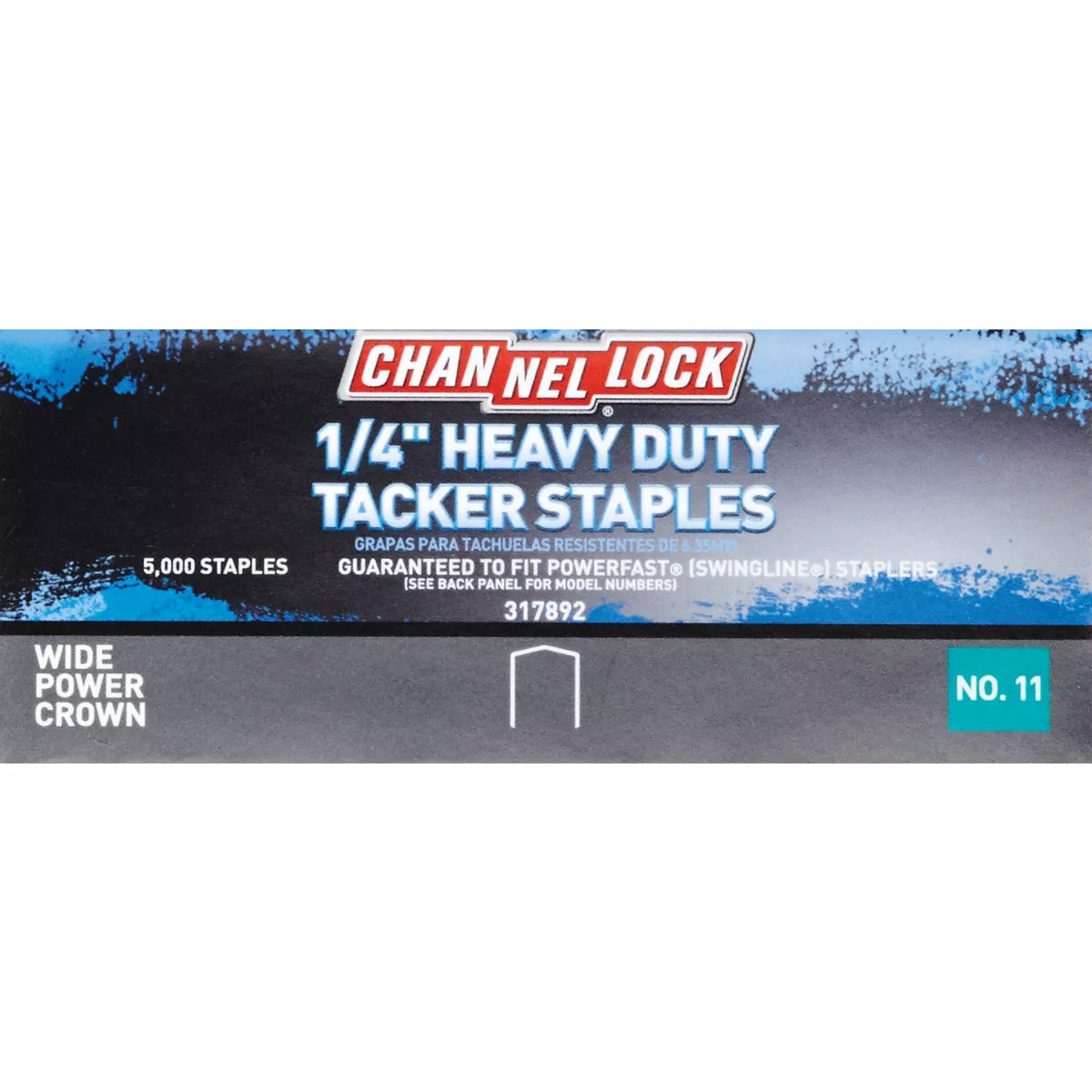 Channellock No. 11 Power Crown Hammer Tacker Staple, 1/4 In. (5000-Pack) - photo 2