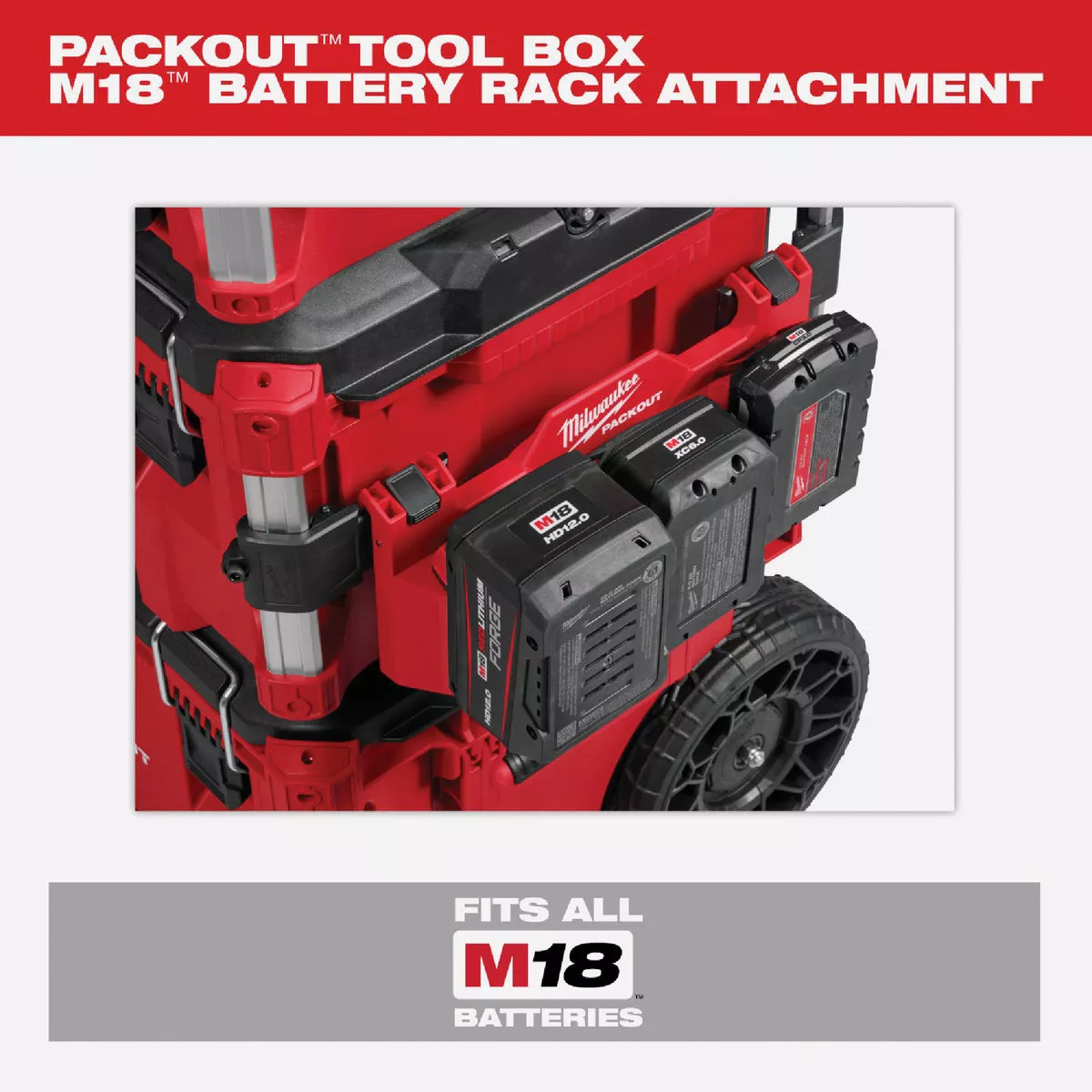 Milwaukee PACKOUT Tool Box M18 Battery Rack Attachment - photo 7