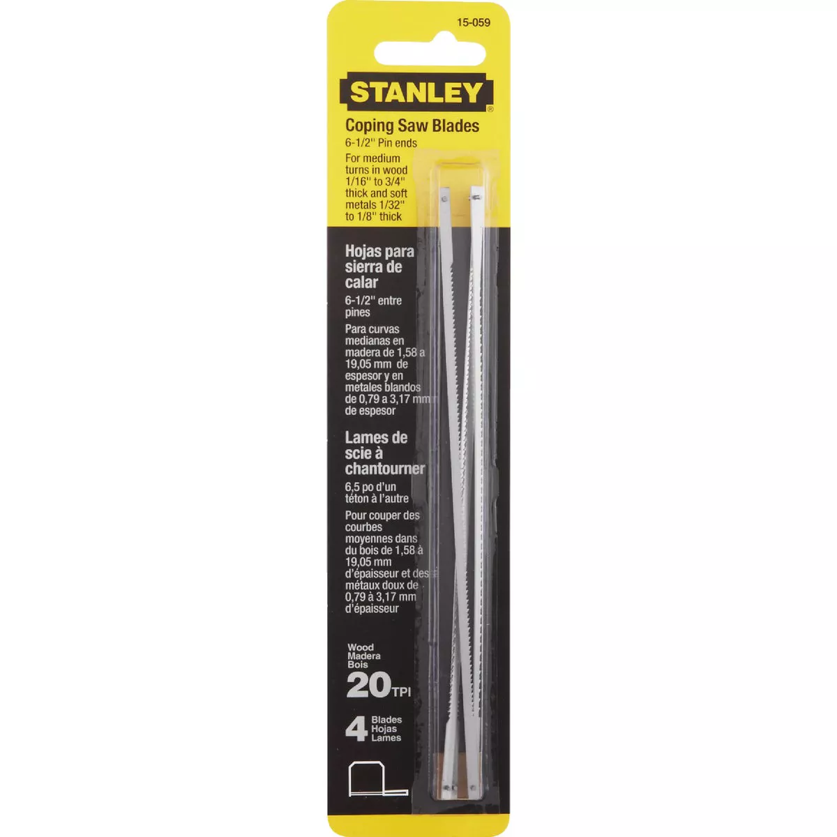 Stanley 6-1/2 In. 20 TPI Coping Saw Blade (4-Pack)