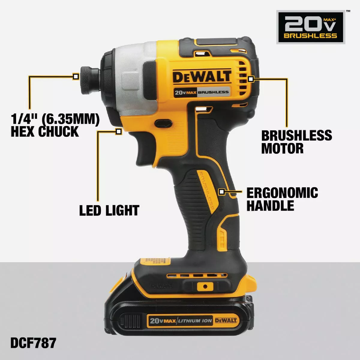 DEWALT 20V MAX 2-Tool Brushless Compact Cordless Drill/Driver & Impact Driver Combo Kit with (2) 1.3 Ah Batteries & Charger - photo 4