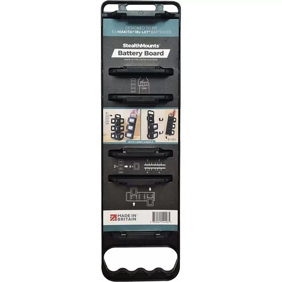 StealthMounts Battery Board with Handle for Makita 18V LXT Batteries