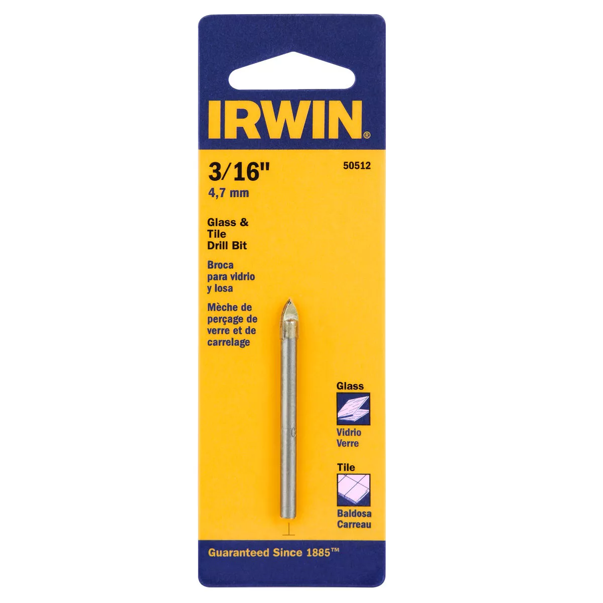 Irwin 3/16 In. x 6-1/4 In. Carbide Glass & Tile Drill Bit - photo 2