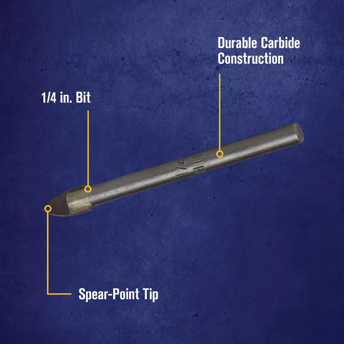 Irwin 1/4 In. x 6-1/4 In. Carbide Glass & Tile Drill Bit - photo 2
