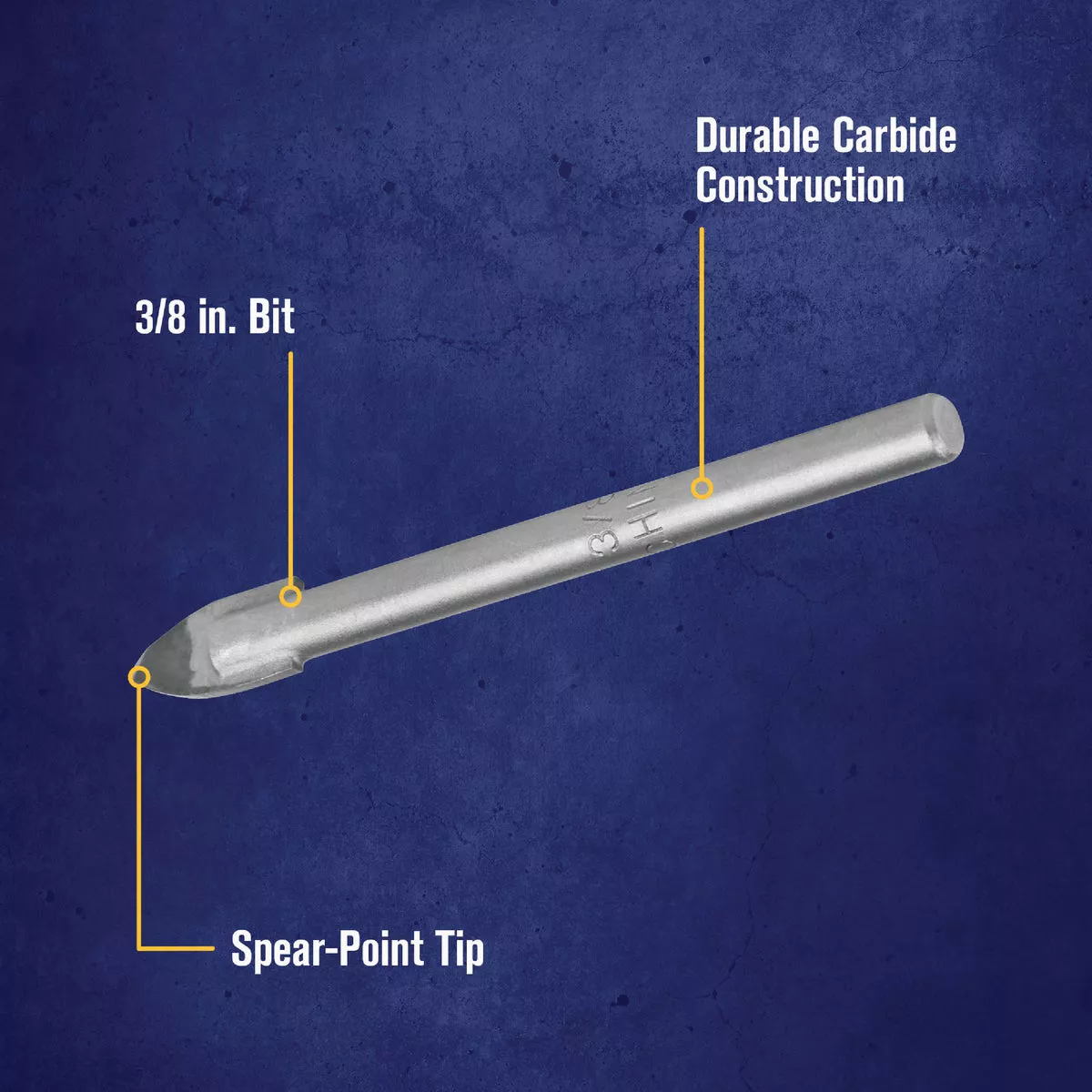 Irwin 3/8 In. x 6-1/4 In. Carbide Glass & Tile Drill Bit - photo 2