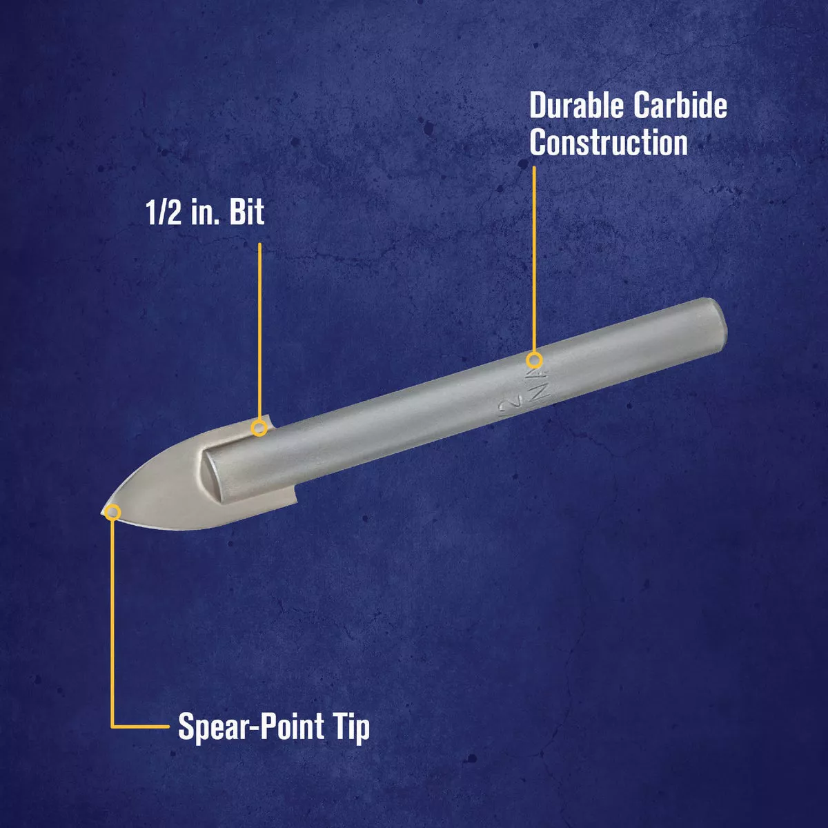 Irwin 1/2 In. x 6-1/4 In. Carbide Glass & Tile Drill Bit - photo 2