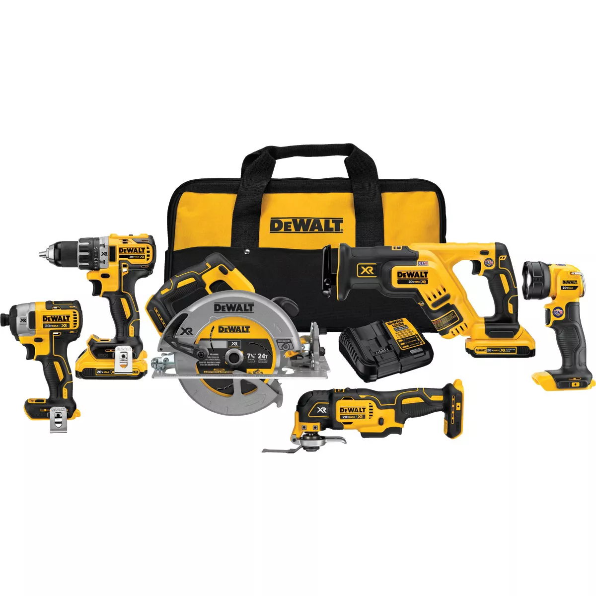 DEWALT 20V MAX XR 6-Tool Brushless Cordless Tool Combo Kit
