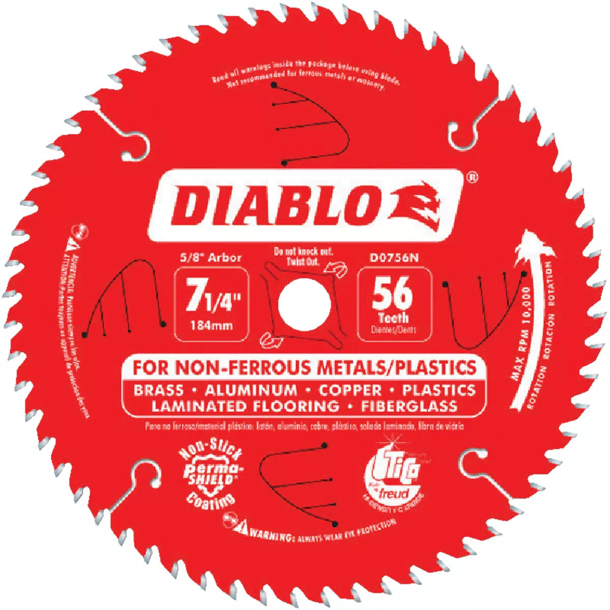Diablo 7-1/4 In. 56-Tooth Aluminum Circular Saw Blade