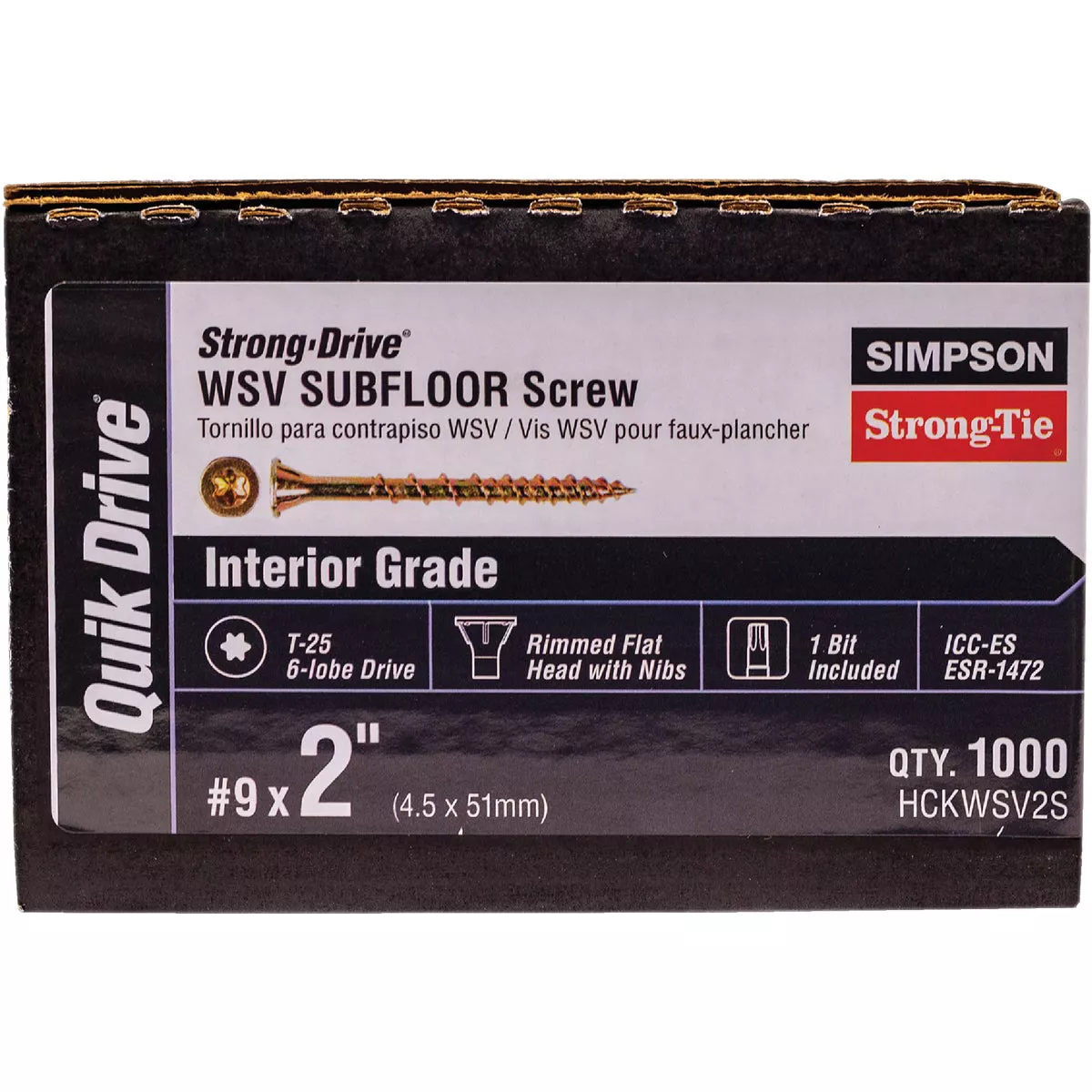 Simpson Strong-Tie Strong-Drive WSV Subfloor #9 x 2 In. T25 Yellow Zinc Collated Wood Screw (1000 Ct.) - photo 2