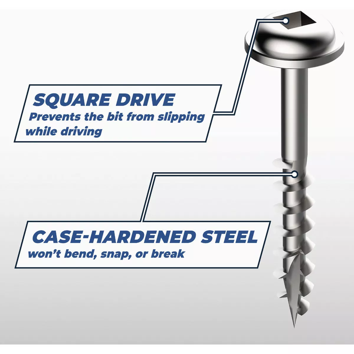 Kreg #8 x 1-1/4 In. Square Coarse Thread Maxi-Loc Head Zinc Pocket-Hole Screw (1200 Ct.) - photo 4