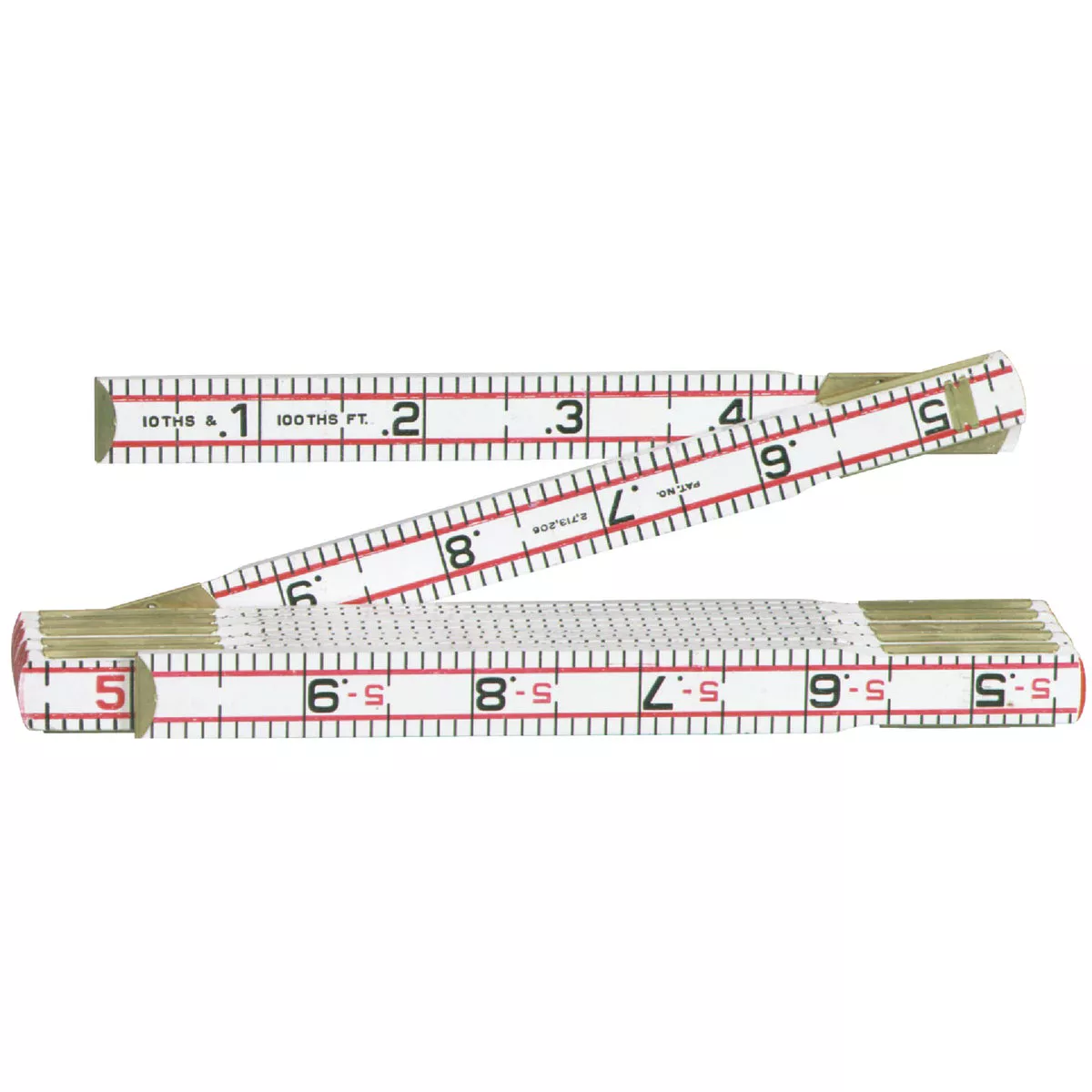 Crescent Lufkin Red End 6 Ft. x 5/8 In. Wood Engineers Folding Rule, White