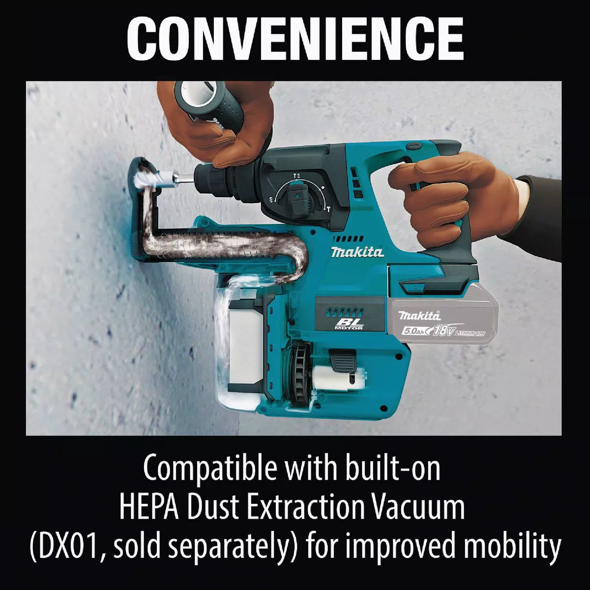 Makita 18 Volt LXT Lithium-Ion 1 In. Brushless SDS-Plus Cordless Rotary Hammer Drill (Tool Only) - photo 7