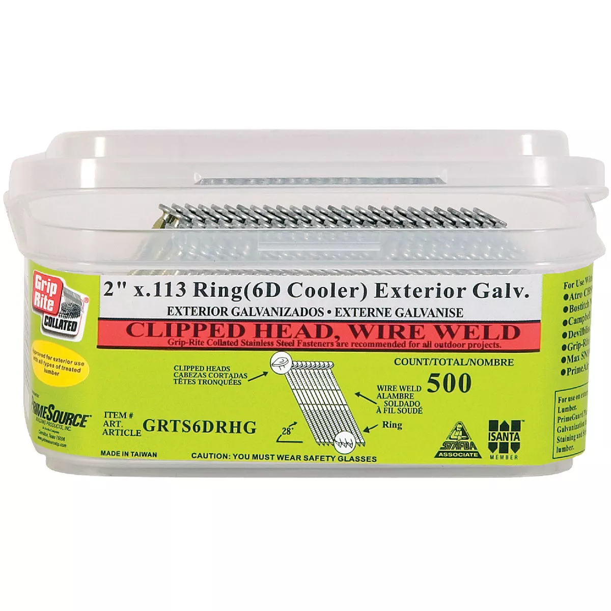 Grip-Rite 28 Degree Wire Weld Bright Clipped Head Framing Stick Nail, 2 In. x .113 In. (2500 Ct.)