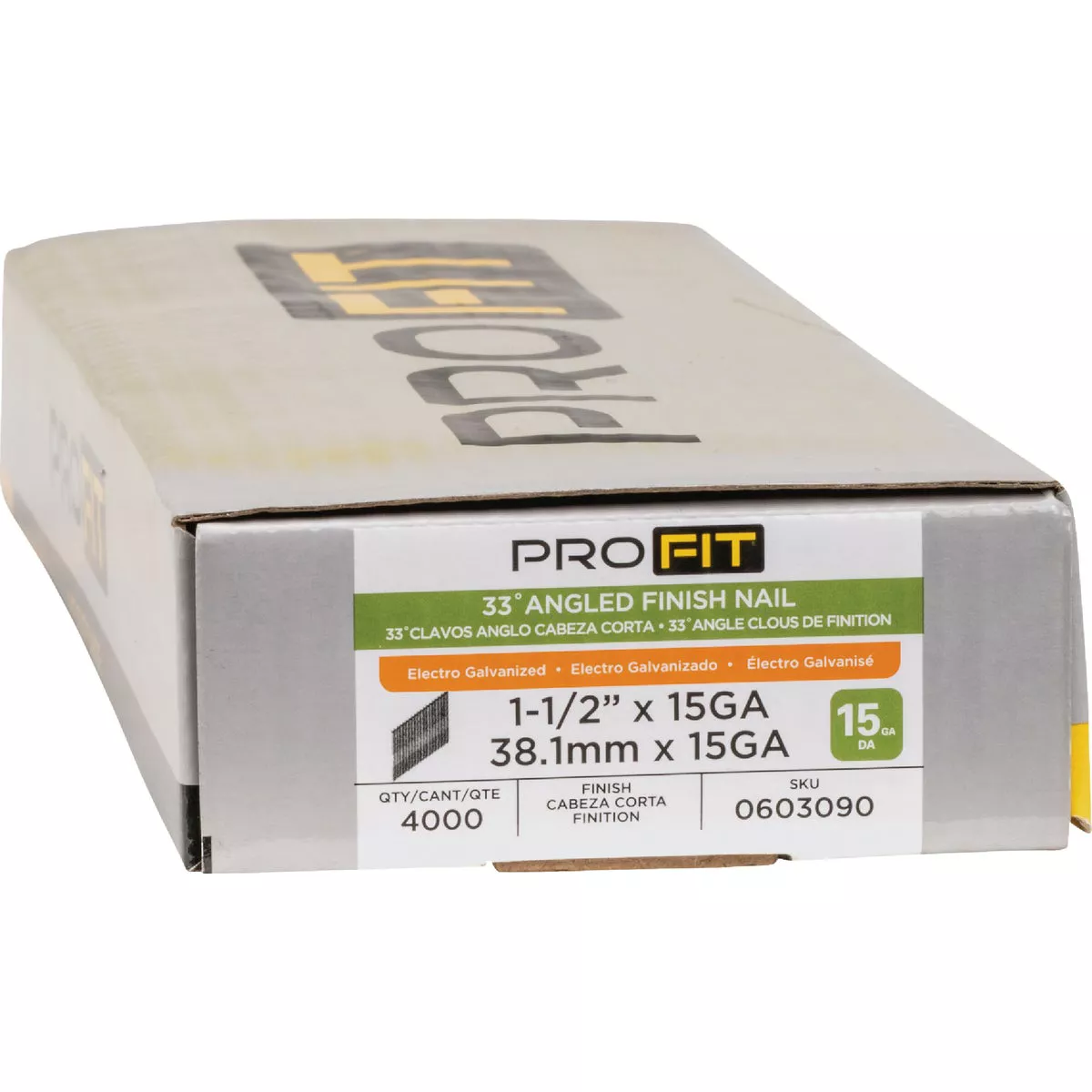 Pro-Fit 1-1/2 In. 15 Gauge Electro Galvanized 33 Degree DA-Style Angled Finish Nail (4000 Ct.) - photo 2