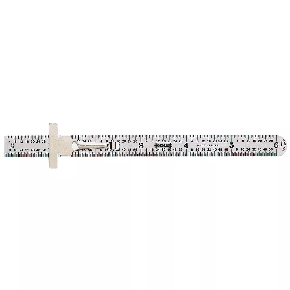 General Tools 6 In. Flexible Steel Industrial Precision Straight Edge Rule with Pocket Clip