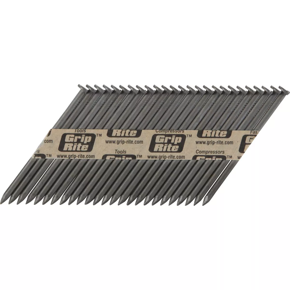 Grip-Rite 30 Degree Paper Tape Bright Clipped Head Framing Stick Nail, 2 In. x .113 In. (2500 Ct.)