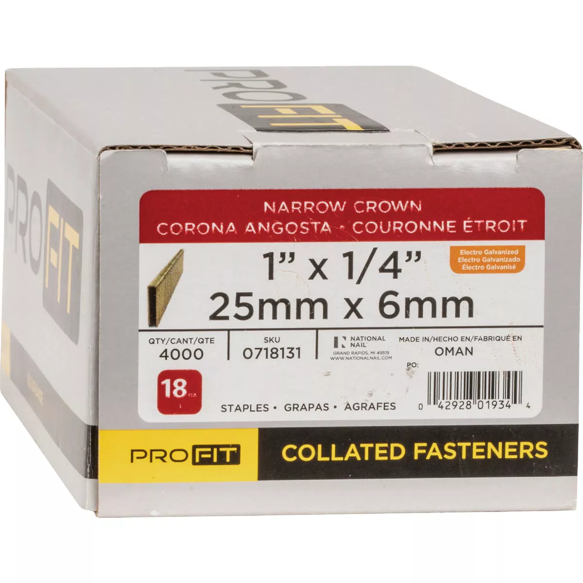 Pro-Fit 1/4 In. x 1 In. 18 Gauge Electro Galvanized L-Style Narrow Crown Staple (4000 Ct.) - photo 2