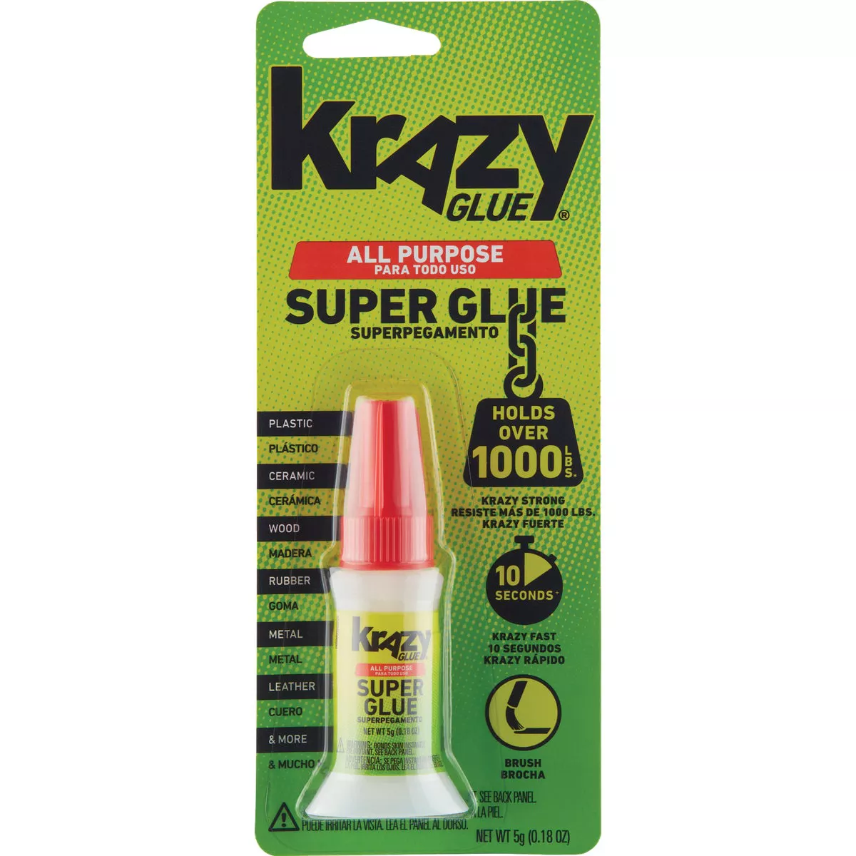 Krazy Glue 0.18 Oz. Liquid All-Purpose Super Glue with Brush