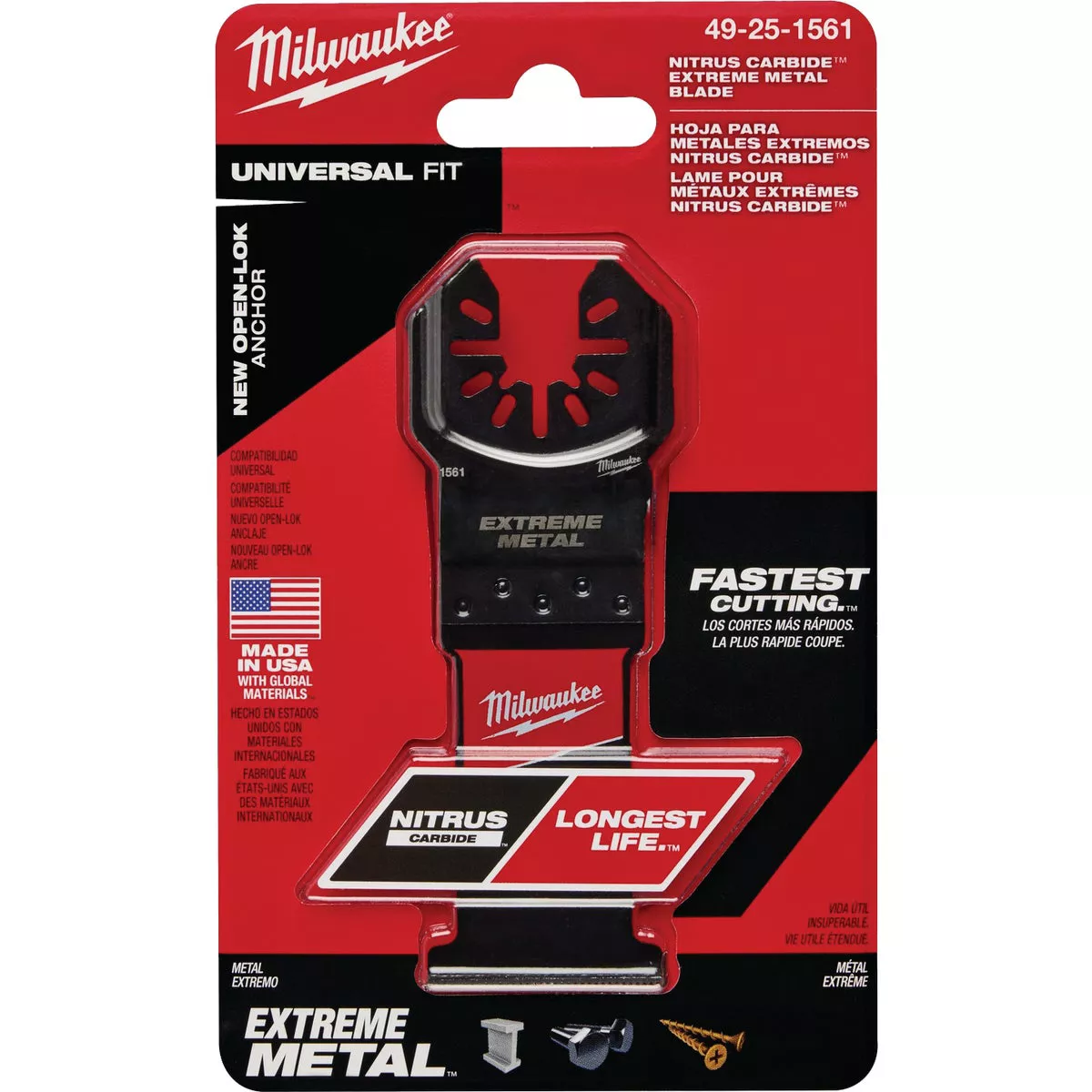 Milwaukee NITRUS CARBIDE 1-3/8 In. Extreme Metal Universal Fit OPEN-LOK Oscillating Blade - photo 2