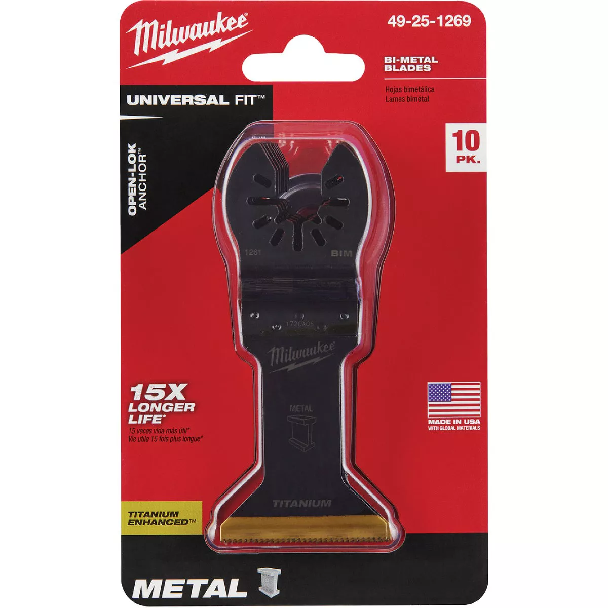 Milwaukee OPEN-LOK 1-3/4 In. Titanium Enhanced Bi-Metal Oscillating Blade (10-Pack) - photo 2