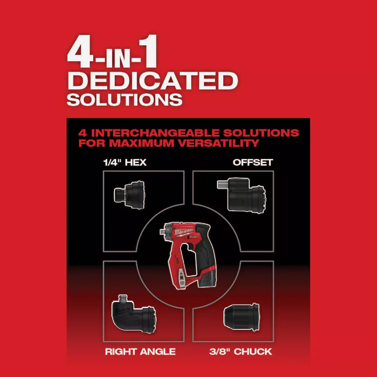 Milwaukee M12 FUEL Brushless 3/8 In. Installation Cordless Drill/Driver Kit with 4-Tool Heads & (2) 2.0 Ah Batteries & Charger - photo 4