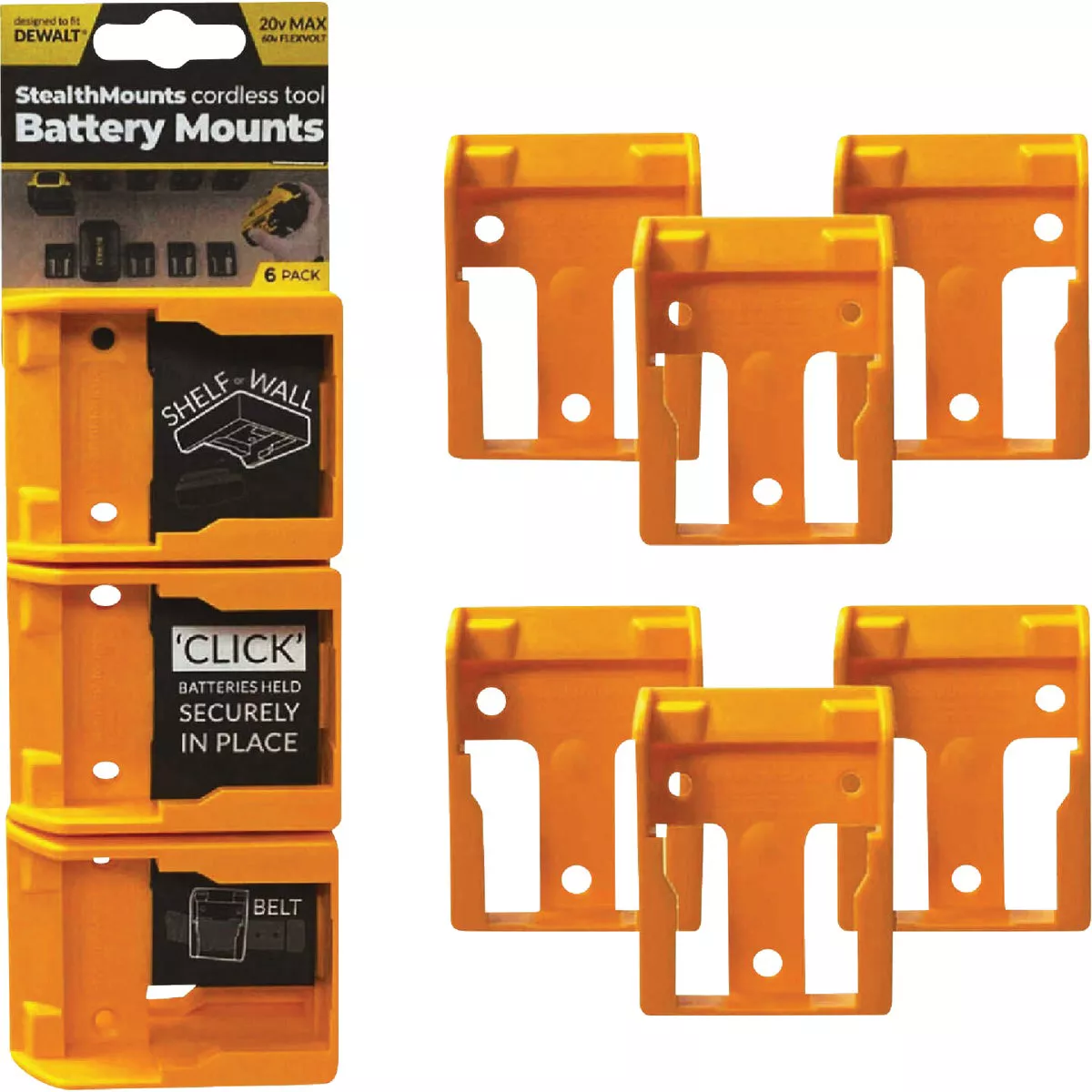 StealthMounts Battery Mounts for DEWALT 20V/60V MAX (6-Pack) - photo 2