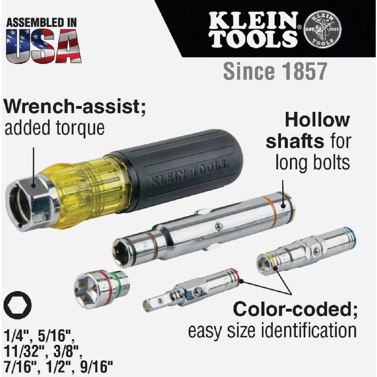 Klein SAE 9-in-1 Pass Through Magnetic Multi-Nut Driver - photo 5