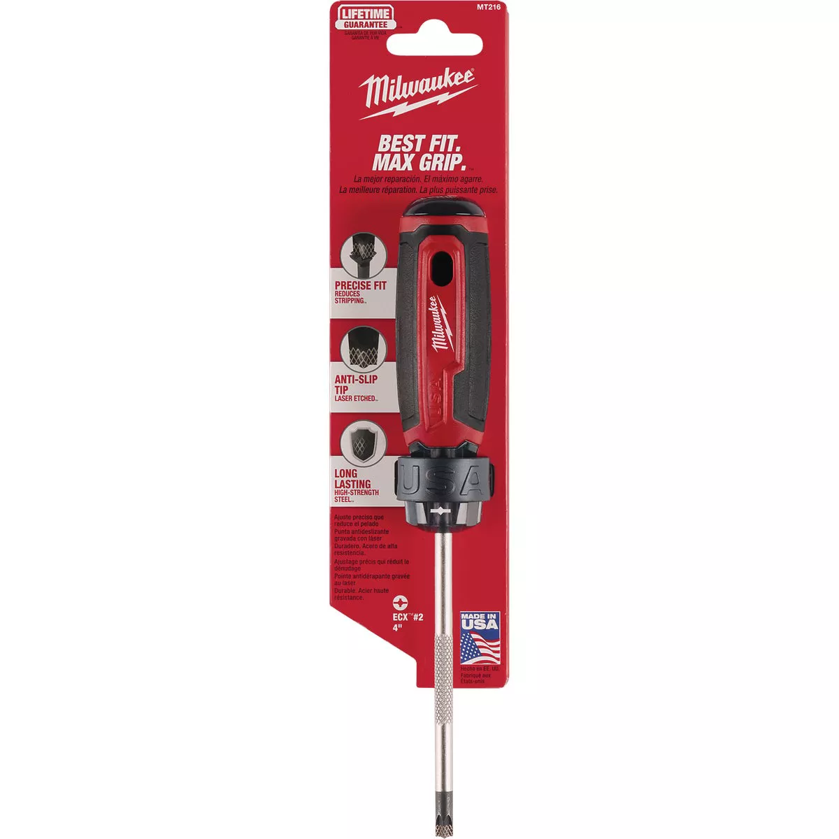 Milwaukee #2 x 4 In. ECX Cushion Grip Screwdriver (USA) - photo 2