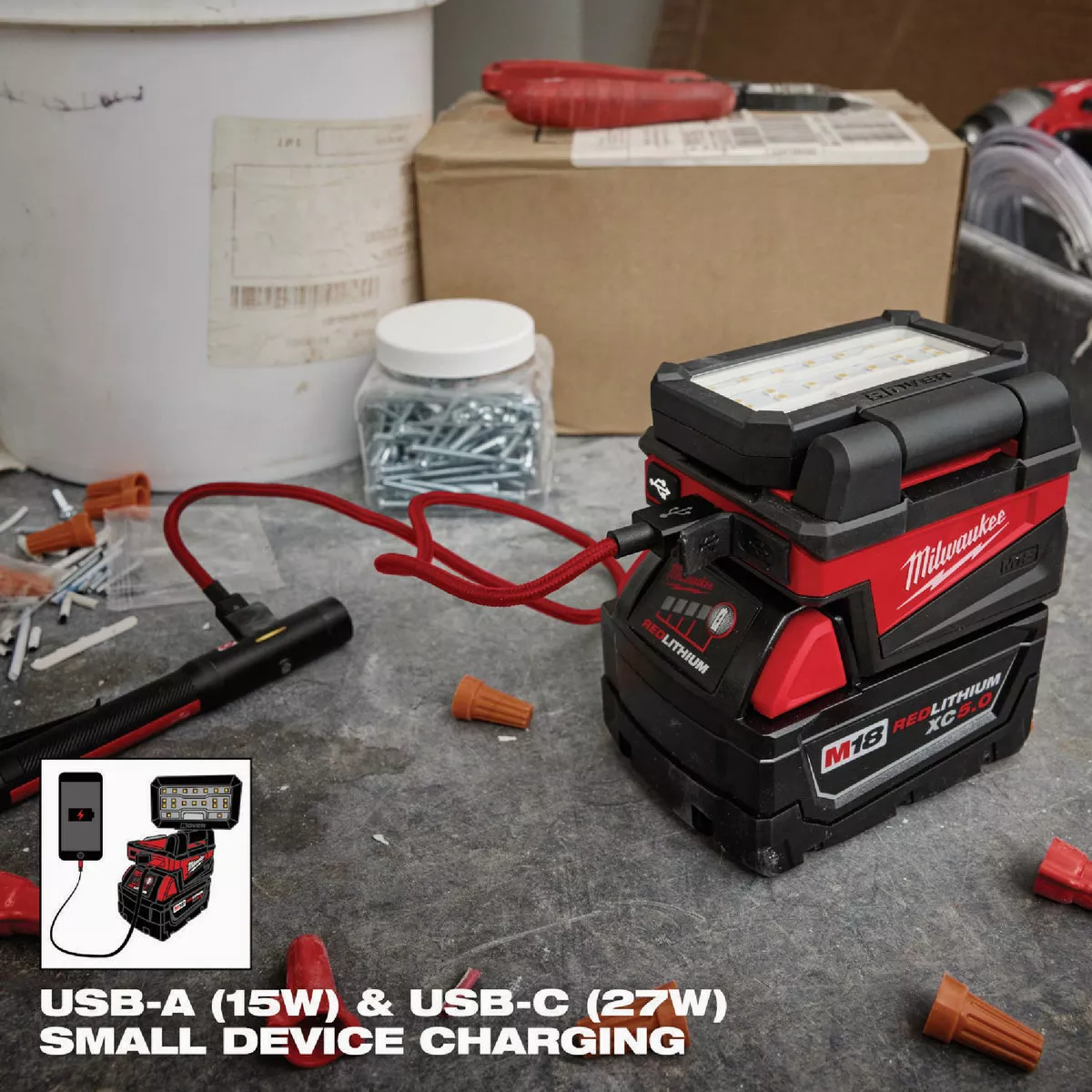 Milwaukee ROVER M18 Compact Folding USB Flood Light (Tool Only) - photo 3