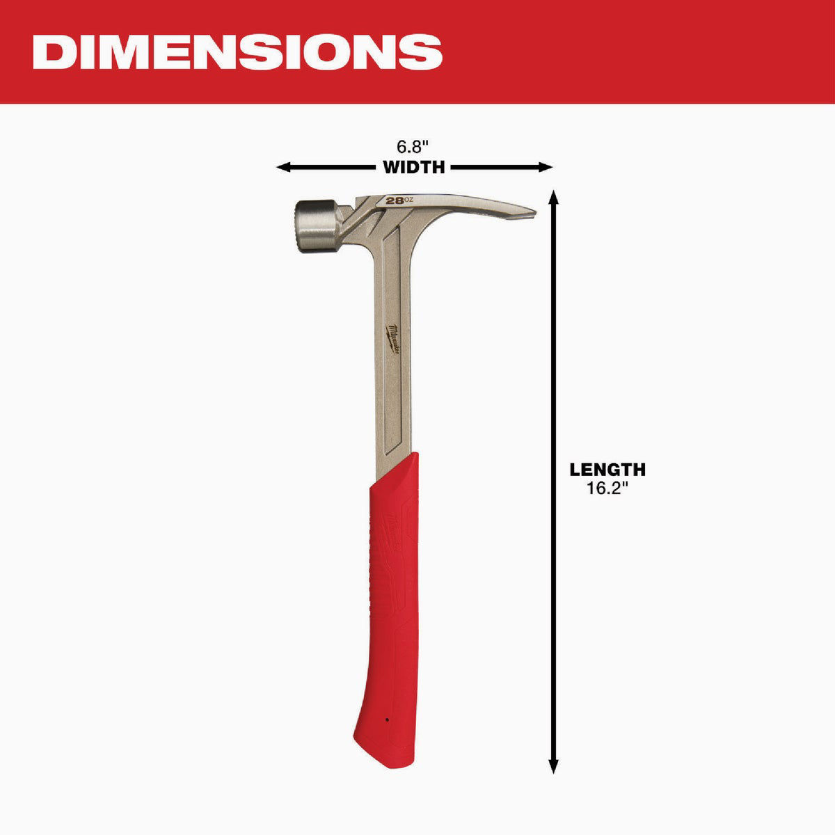 Milwaukee 19 Oz. Smooth-Face Framing Hammer with Poly/Fiberglass