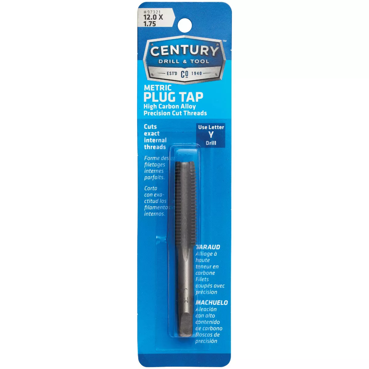 Century Drill & Tool 12.0x1.75 Carbon Steel Metric Tap