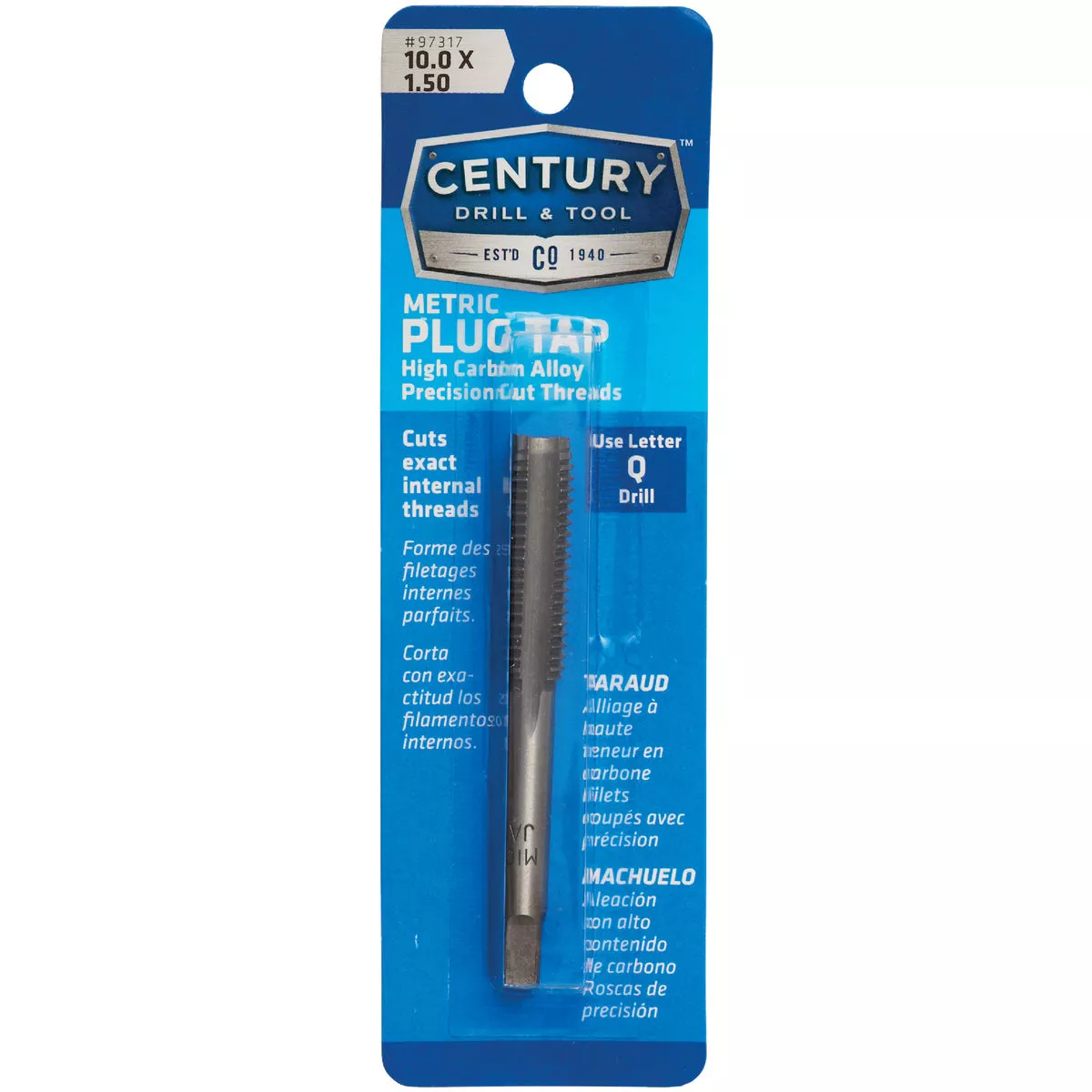 Century Drill & Tool 10.0x1.50 Carbon Steel Metric Tap