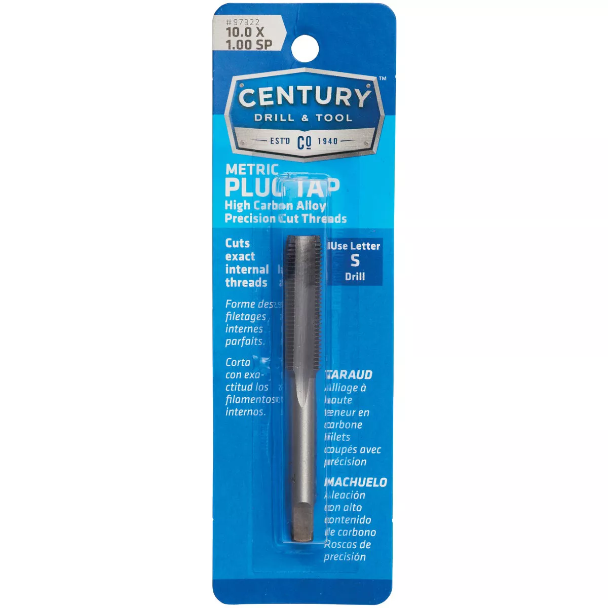 Century Drill & Tool 10.0x1.00 Carbon Steel Metric Tap