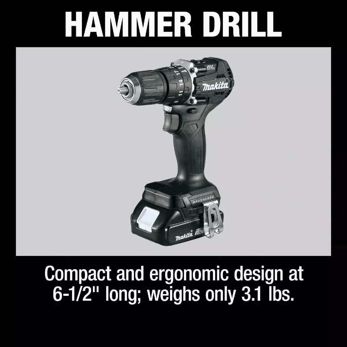 Makita 18V LXT 2-Tool Lithium-Ion Brushless Sub-Compact Hammer Drill/Driver & Impact Driver Cordless Tool Combo Kit - photo 12