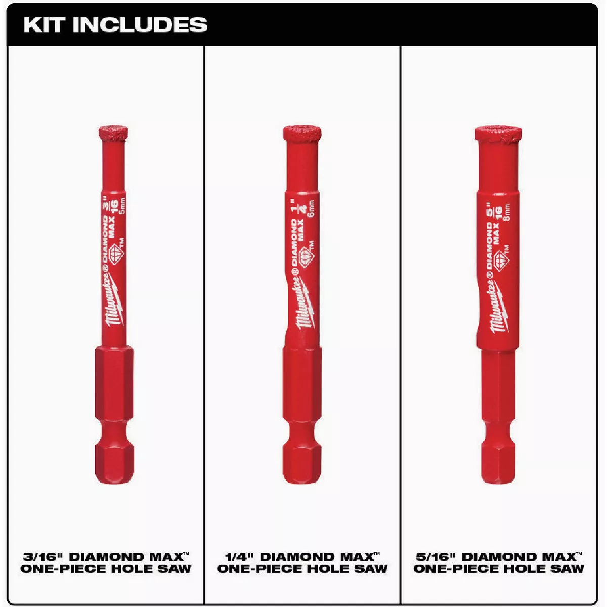 Milwaukee DIAMOND MAX Diamond Grit Hole Set Set (3-Piece) - photo 2