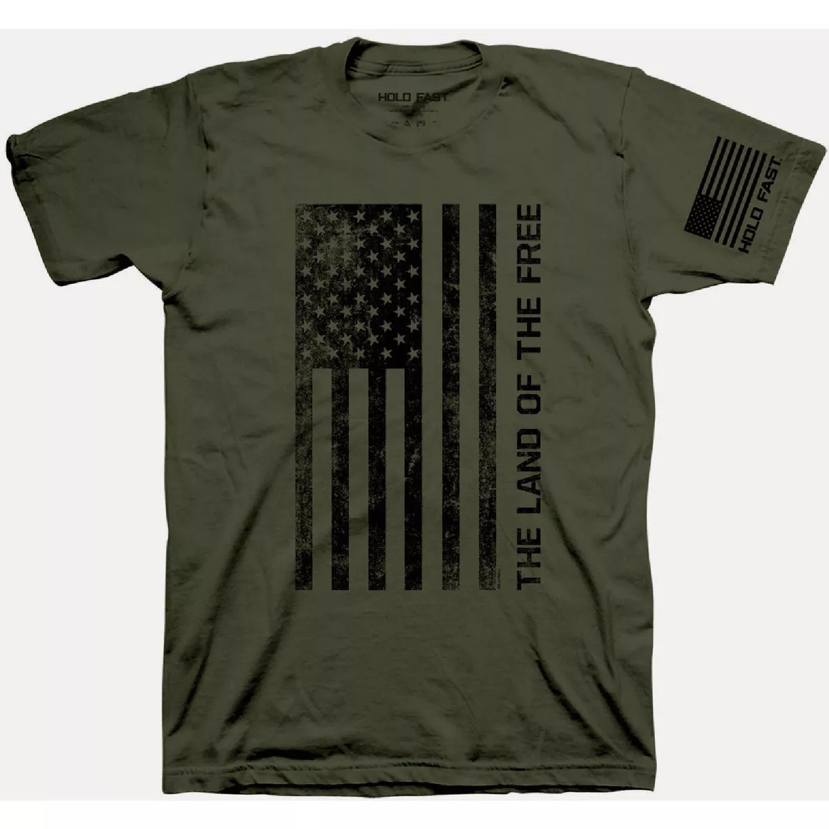 Hold Fast Freedom Flag Small City Green Short Sleeve Shirt-