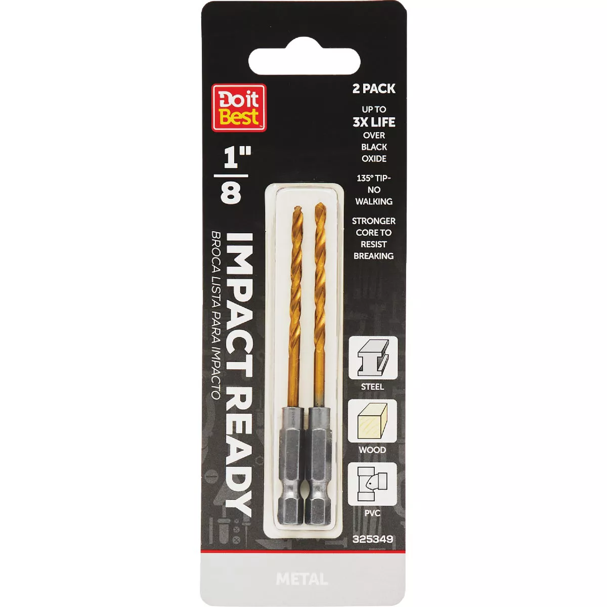 Do it Best 1/8 In. Impact Ready Titanium Hex Shank Drill Bit (2-Pack)