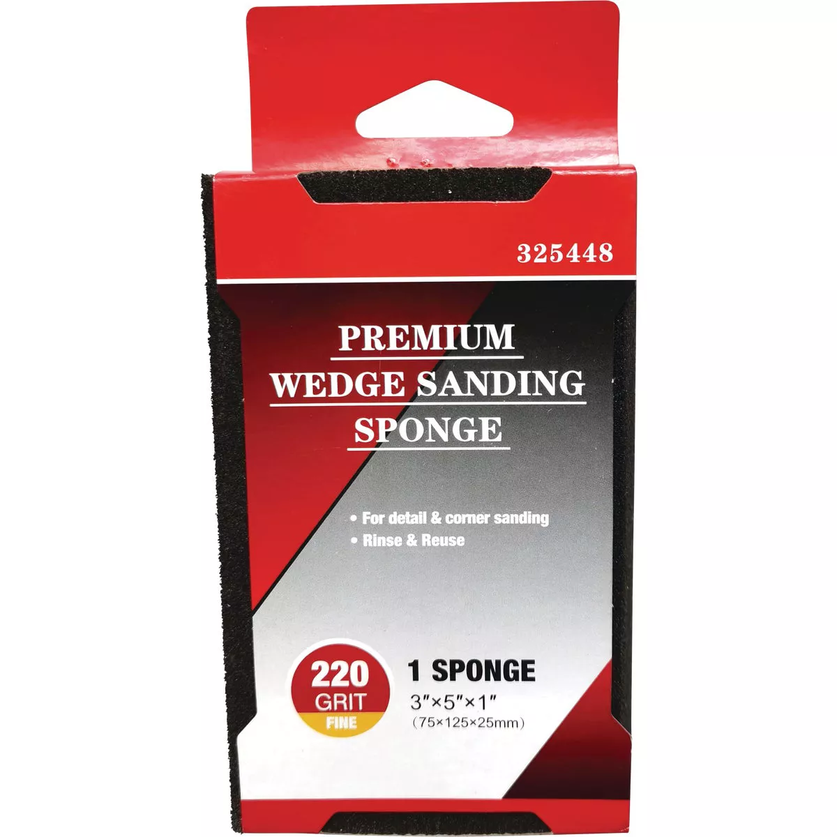 Premium Wedge 3 In. x 5 In. x 1 In. 220 Grit Fine Sanding Sponge