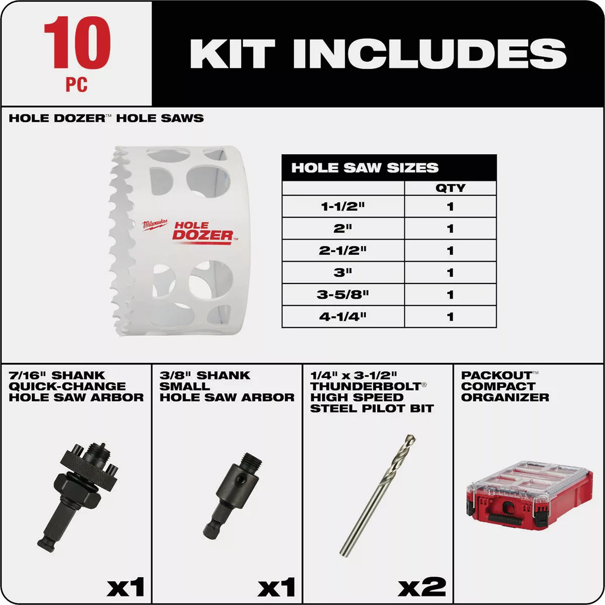 Milwaukee Hole Dozer Hole Saw Kit with Packout Case - photo 3