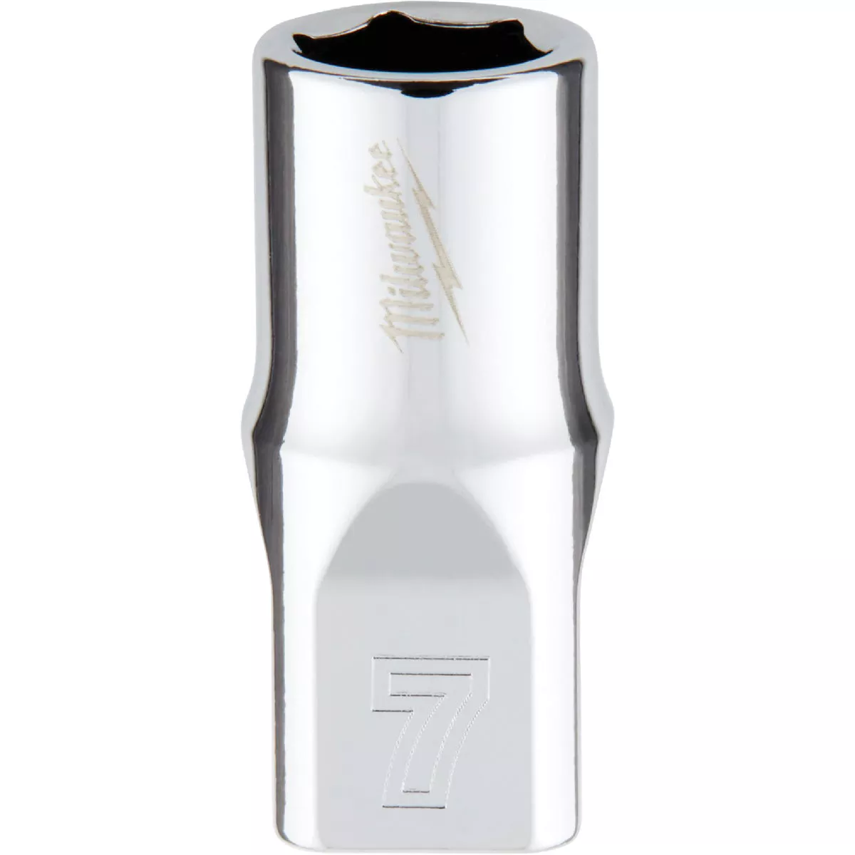 Milwaukee 1/4 In. Drive 7 mm 6-Point Shallow Metric Socket with FOUR FLAT Sides