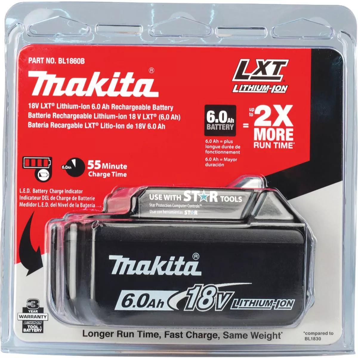 Makita 18V LXT Lithium-Ion 6.0 Ah Tool Battery - photo 2