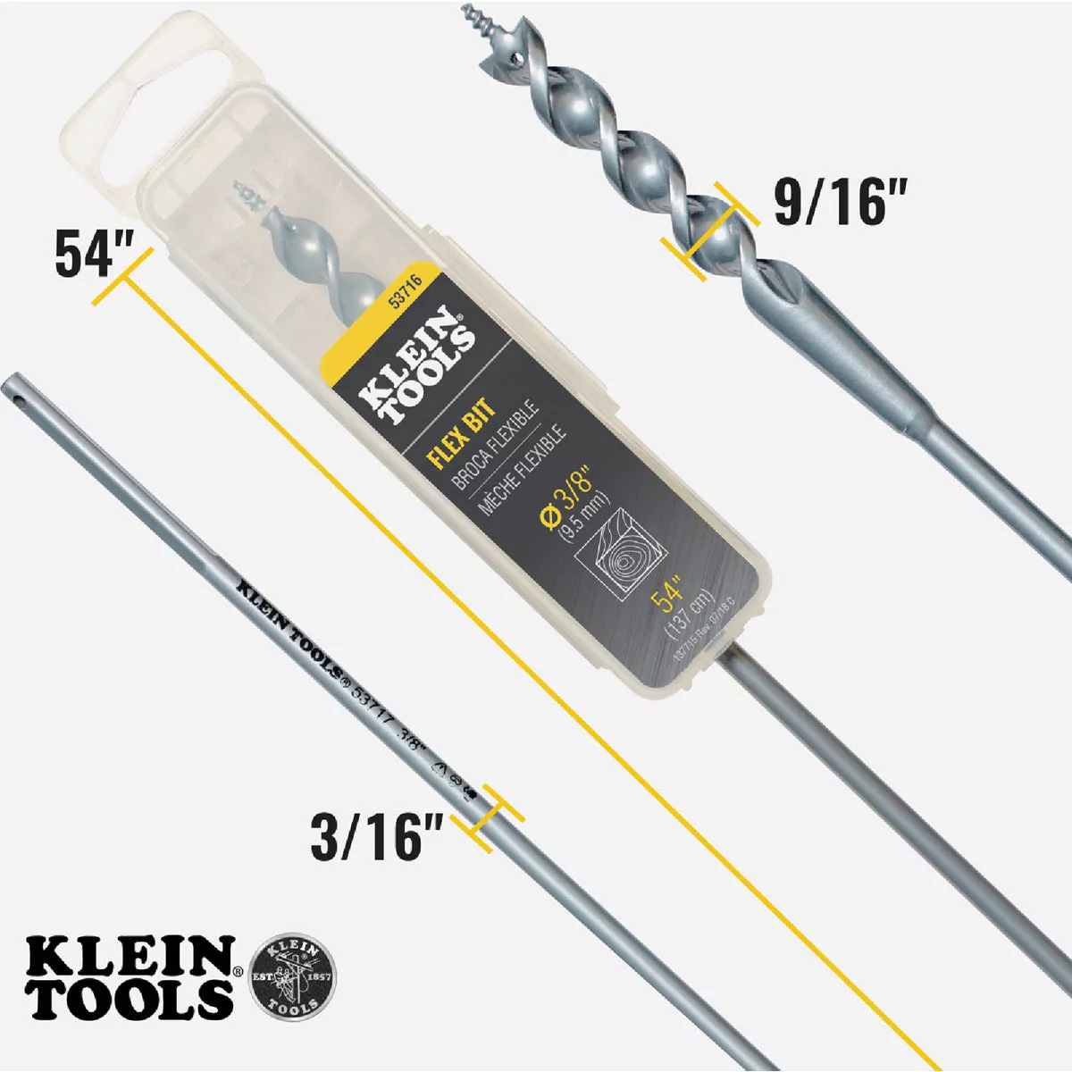 Klein 3/8 In. x 54 In. Flex Bit Auger - photo 5