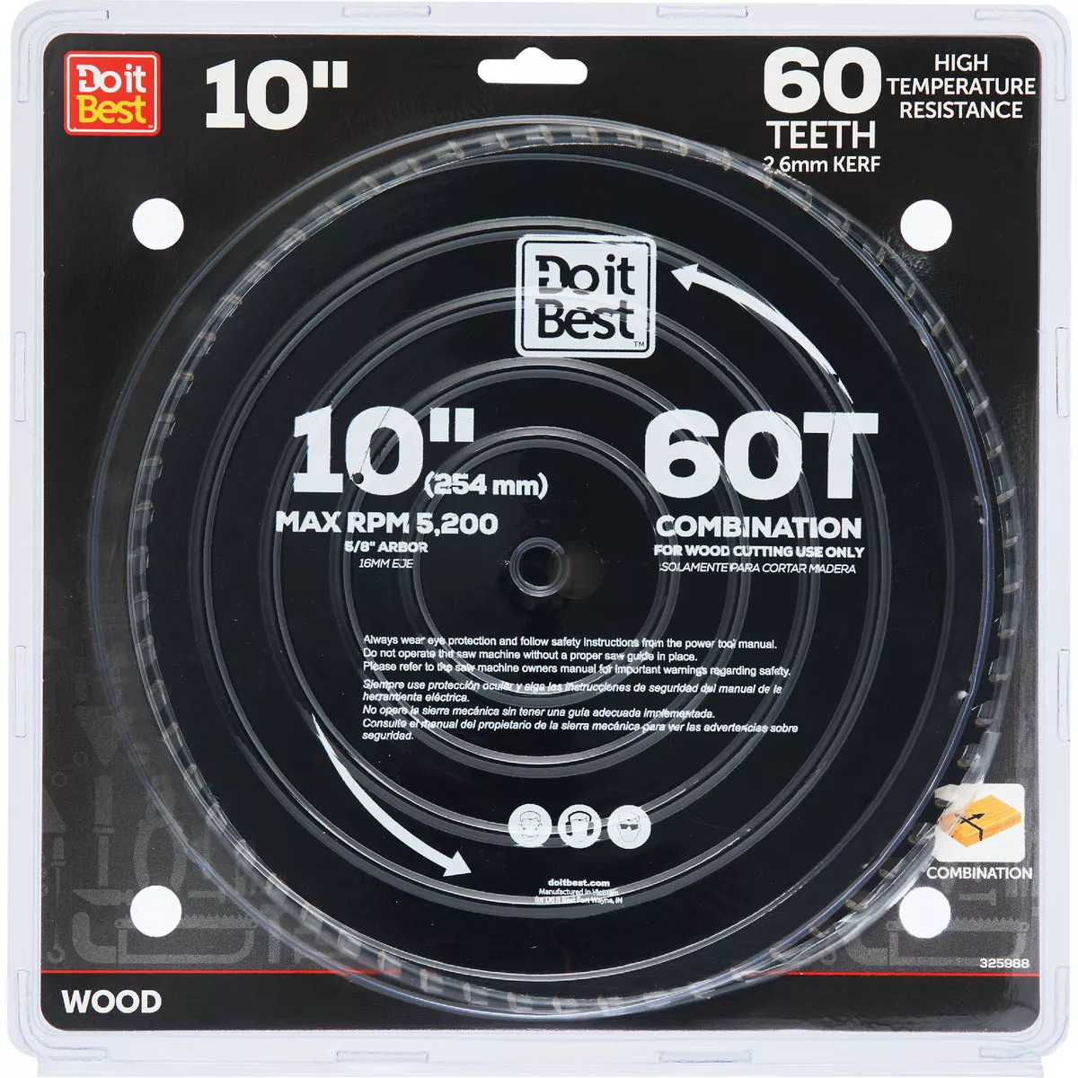 Do it Best 10 In. 60-Tooth Combination Circular Saw Blade