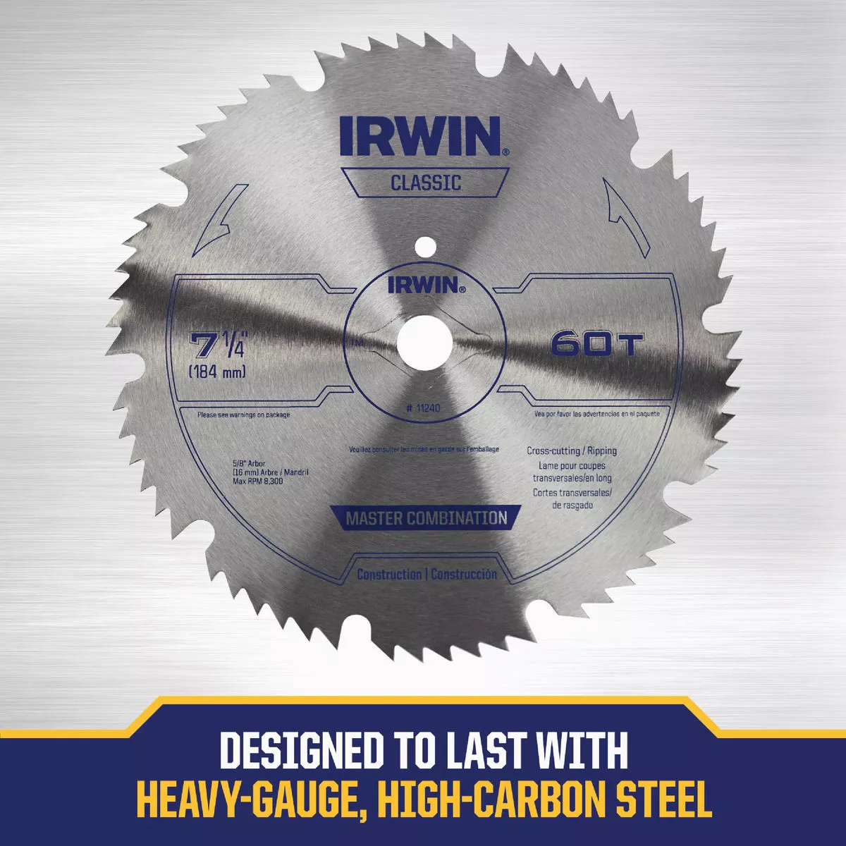 Irwin Steel 7-1/4 In. 60-Tooth Ripping/Crosscutting Circular Saw Blade - photo 5