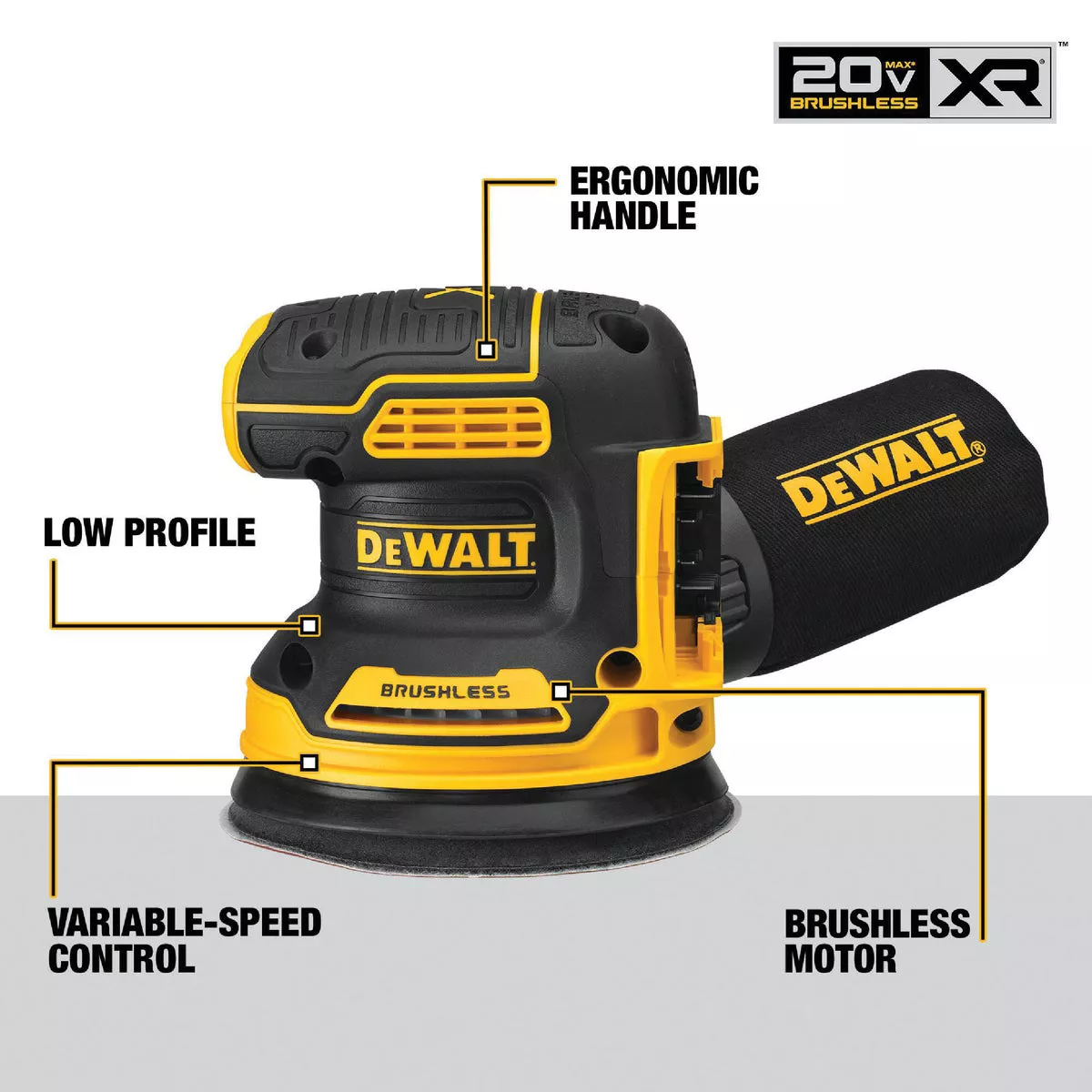 DEWALT 20V MAX XR Brushless 5 In. Random Orbit Cordless Sander (Tool Only) - photo 2