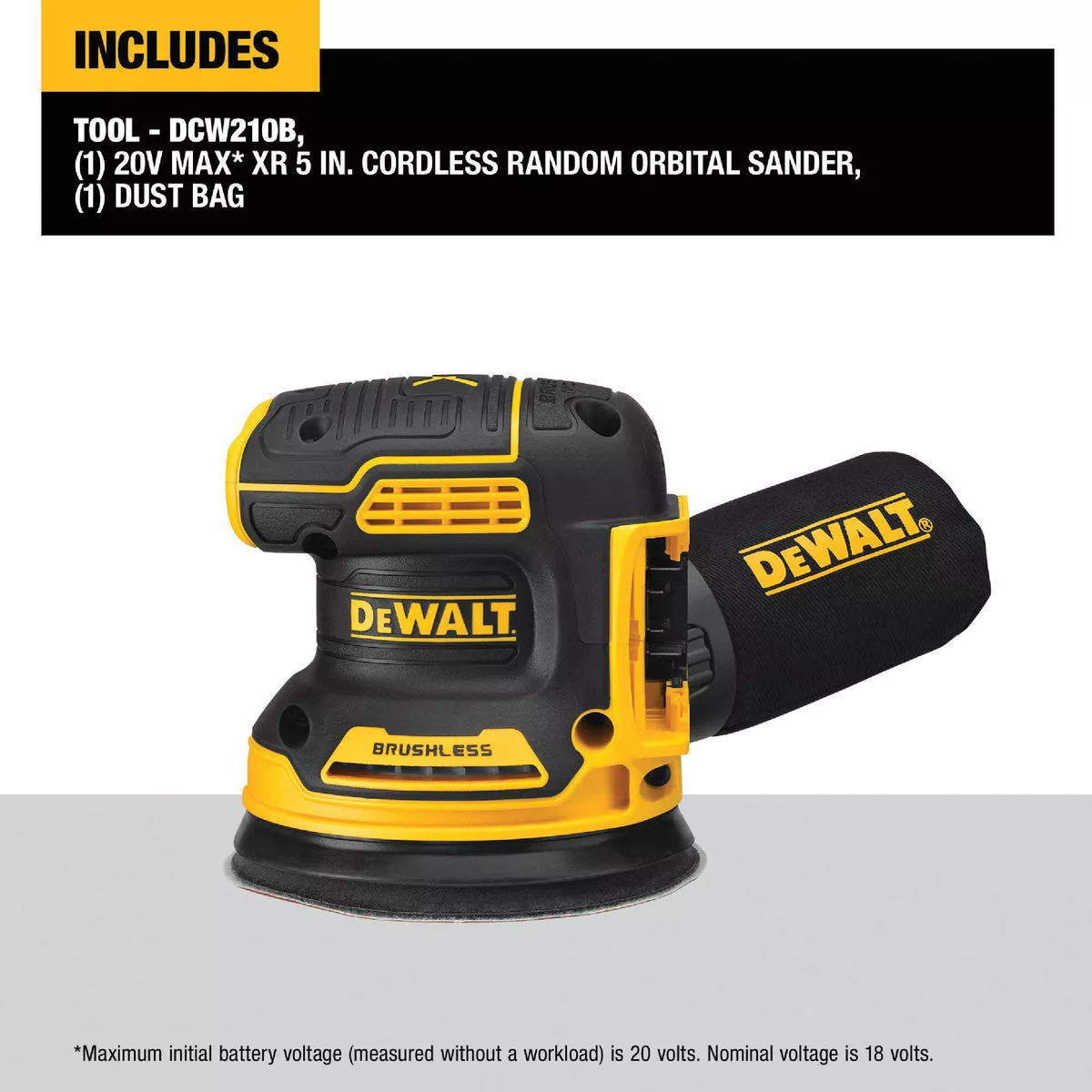 DEWALT 20V MAX XR Brushless 5 In. Random Orbit Cordless Sander (Tool Only) - photo 3