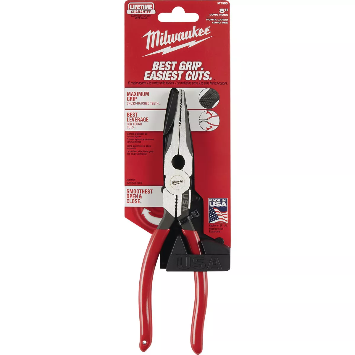Milwaukee 8 In. Dipped Grip Long Nose Pliers (USA) - photo 7