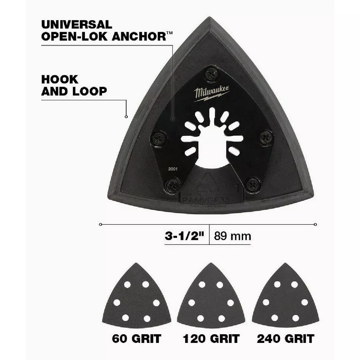 Milwaukee OPEN-LOK 3-1/2 In. 60/120/240 Grit Pad & Sanding Variety Pack (10-Pack) - photo 3