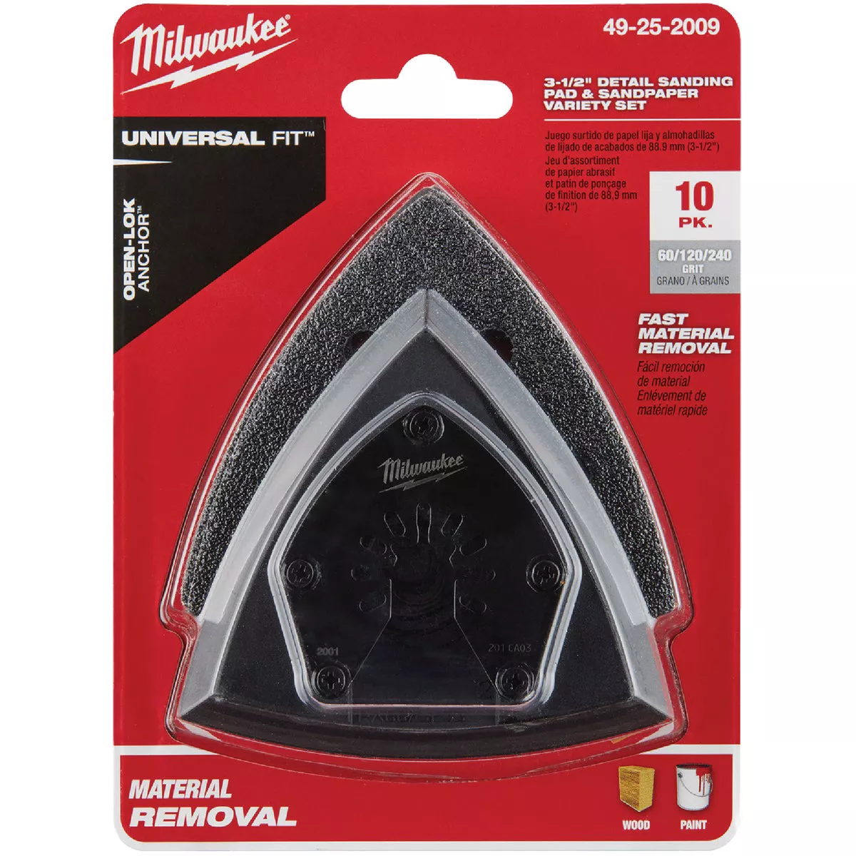 Milwaukee OPEN-LOK 3-1/2 In. 60/120/240 Grit Pad & Sanding Variety Pack (10-Pack) - photo 2