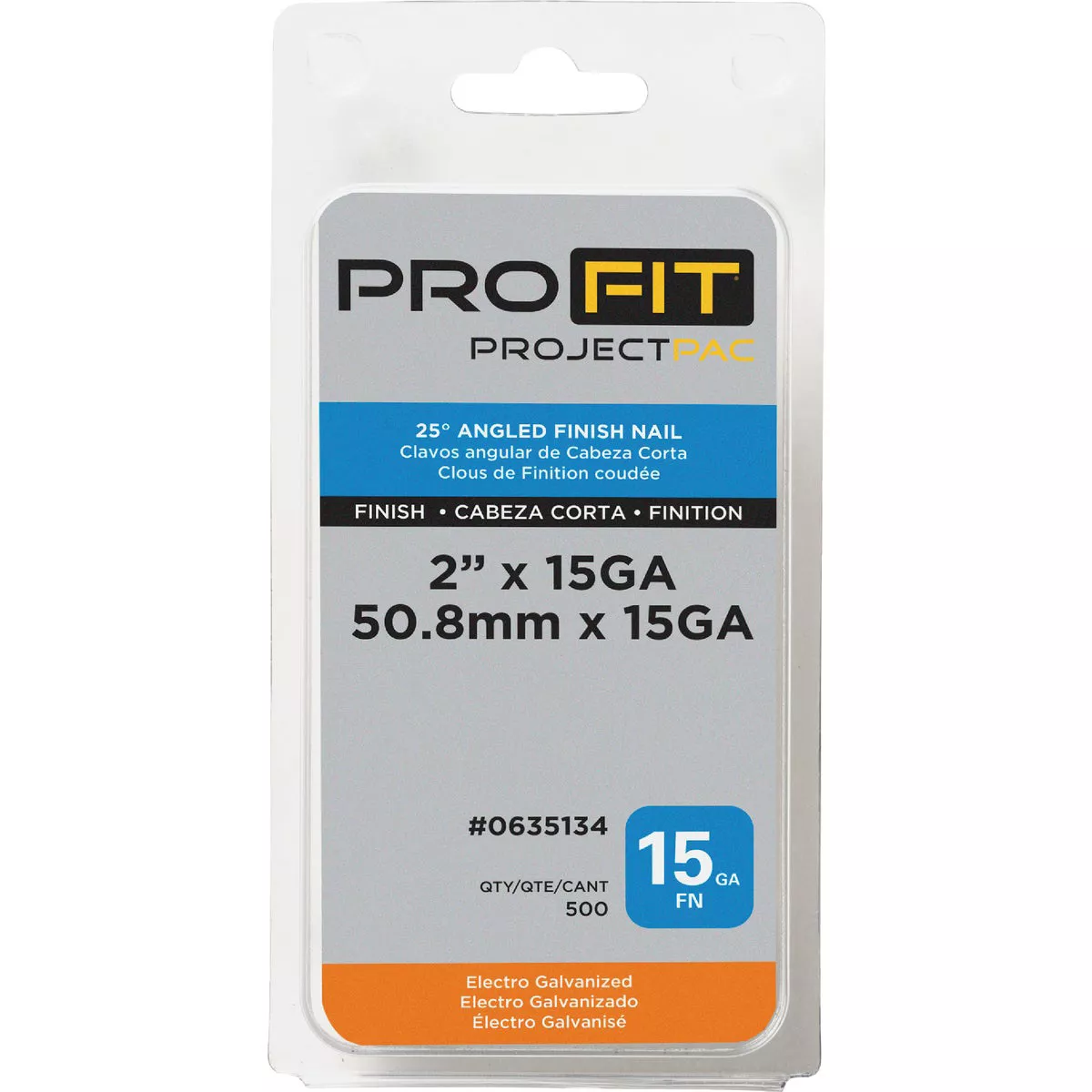 Pro-Fit 2 In. 15 Gauge Electro Galvanized 25 Degree Angled Finish Nails (500 Ct.) - photo 2
