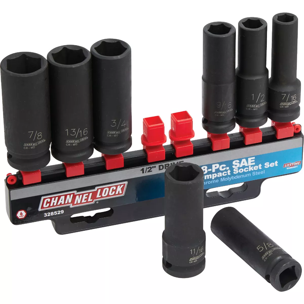 Channellock Standard 1/2 In. Drive 6-Point Deep Impact Driver Set (8-Piece) - photo 2